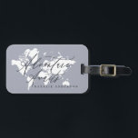 Adventure awaits blue watercolor world map luggage tag<br><div class="desc">Adventure awaits blue watercolor world map luggage tags. Script text and beautiful hand painted watercolor illustrations. Ideal newly wed honeymoon or graduation gifts.</div>