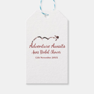 Adventure awaits bridal shower add name arrow marr gift tags