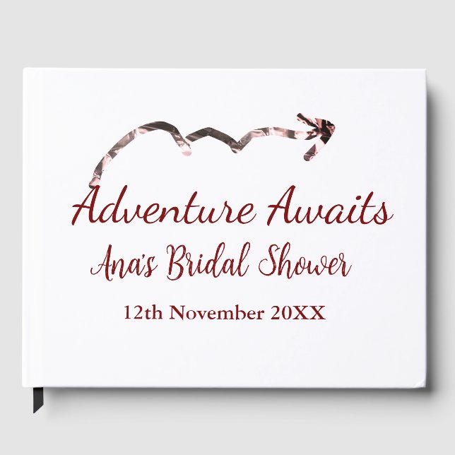 Adventure awaits bridal shower add name arrow marr guest book (Front)