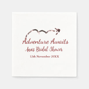 Adventure awaits bridal shower add name arrow marr napkin