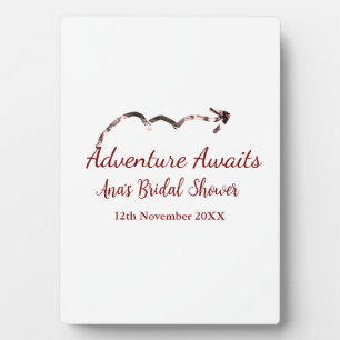 Adventure awaits bridal shower add name arrow marr plaque