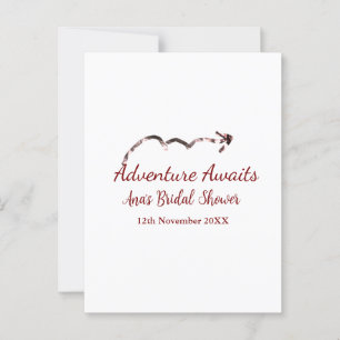 Adventure awaits bridal shower add name arrow marr postcard