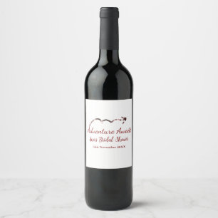 Adventure awaits bridal shower add name arrow marr wine label