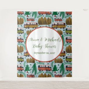 Adventure Awaits: Camper Baby Boy Shower  Tapestry