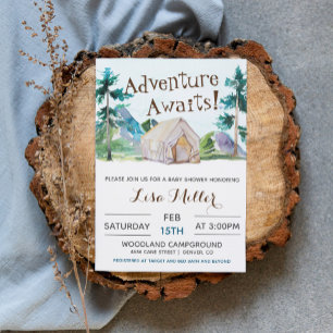 Adventure Awaits Camping Baby Shower Invitation