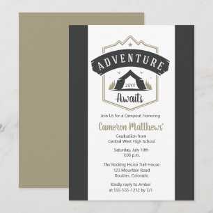 Adventure Awaits Camping Graduation Party Invitati Invitation