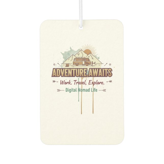 Adventure Awaits  Car Air Freshener (Front)