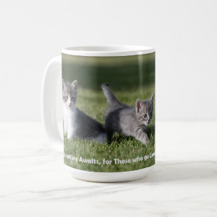 Adventure awaits cat mug