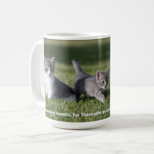 Adventure awaits cat mug (Front Left)