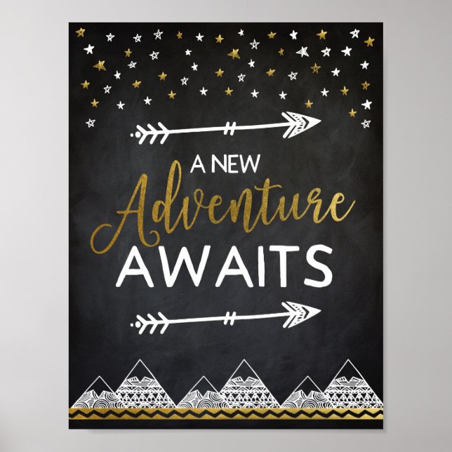 Adventure Awaits Chalkboard Poster (Front)