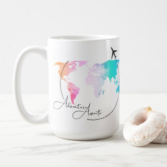 Adventure Awaits Coffee Mug (With Donut)