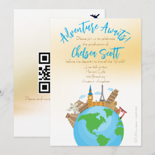 Adventure Awaits College Graduation Party Invitation