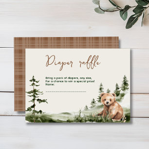 Adventure awaits cute forest bear baby shower enclosure card