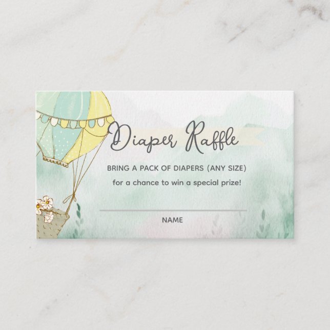 Adventure Awaits Diaper Raffle Enclosure Card (Front)