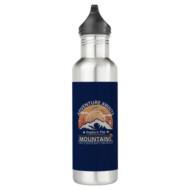  "Adventure Awaits-Explore the mountains" design 710 Ml Water Bottle (Right)