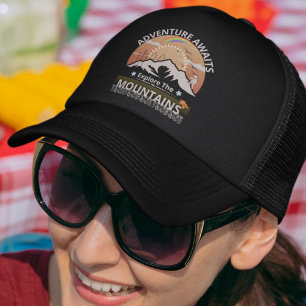 "Adventure Awaits-Explore the mountains" design Trucker Hat
