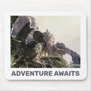 Adventure Awaits. Fantasy landscape Mouse Pad