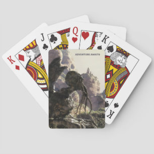 Adventure Awaits. Fantasy landscape Playing Cards