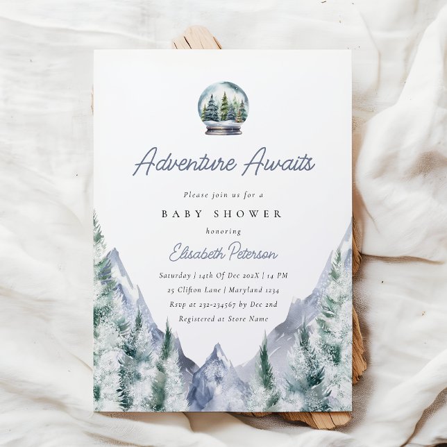 Adventure Awaits Forest Baby Shower Invitation (Creator Uploaded)