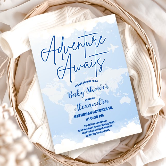 Adventure Awaits Gender Neutral Baby Shower Invitation (Creator Uploaded)