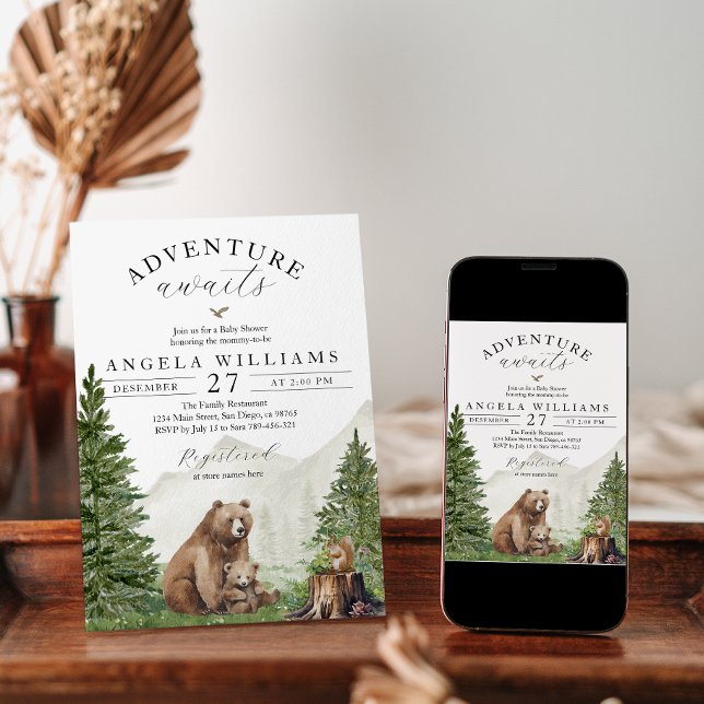 Adventure Awaits Gender Neutral Baby Shower Invitation (Creator Uploaded)