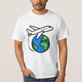 Adventure Awaits Globe Aeroplane Travel T-Shirt