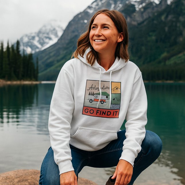 Adventure Awaits Go Find It Retro Camping Travel   Hoodie (Creator Uploaded)