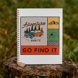 Adventure Awaits Go Find It Retro Camping Travel   Planner