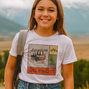 Adventure Awaits Go Find It Retro Camping Travel   T-Shirt