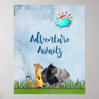 Adventure Awaits - Gorilla Hippo and Meerkat