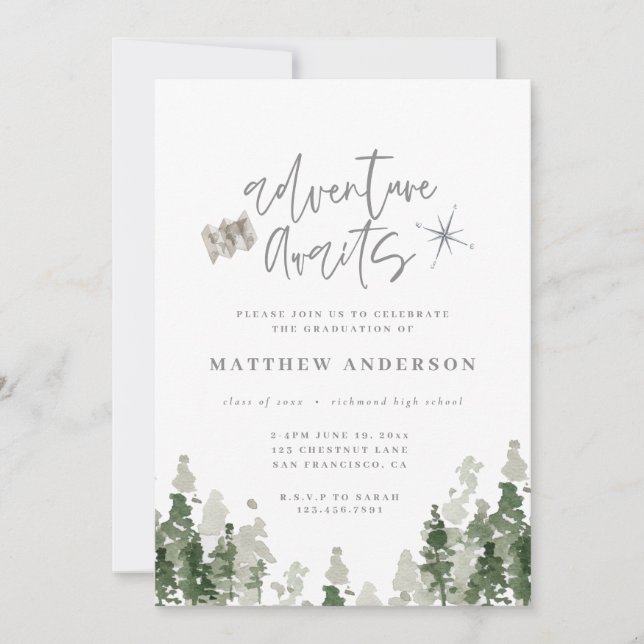 Adventure awaits graduation photo announcement (Front)