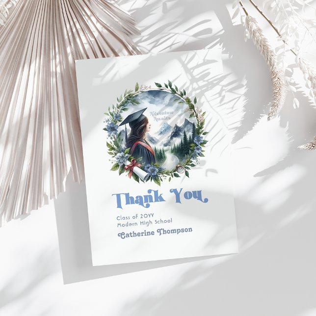 Adventure Awaits Graduation Thank You Card (Adventure Awaits Graduation Thank You Card)