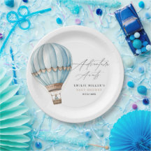 Adventure Awaits Hot Air Balloon Boy Baby Shower