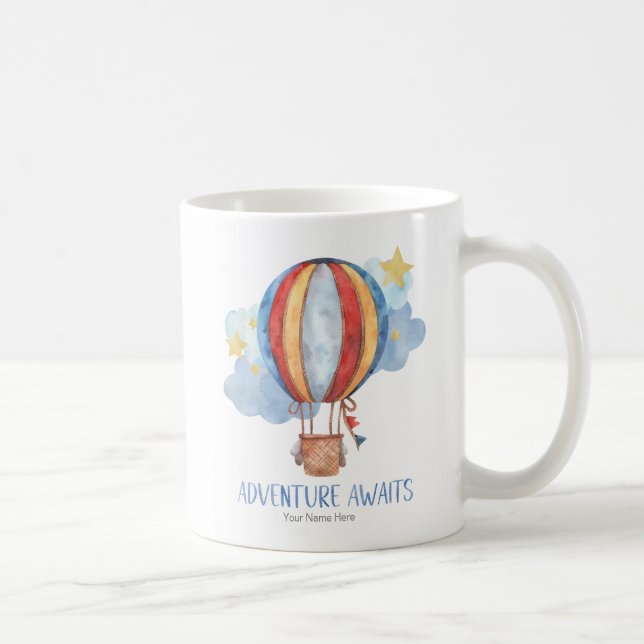 Adventure Awaits Hot Air Balloon  Coffee Mug (Right)
