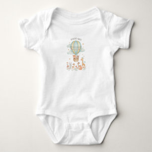 Adventure Awaits" Hot Air Balloon Cute Animals Baby Bodysuit