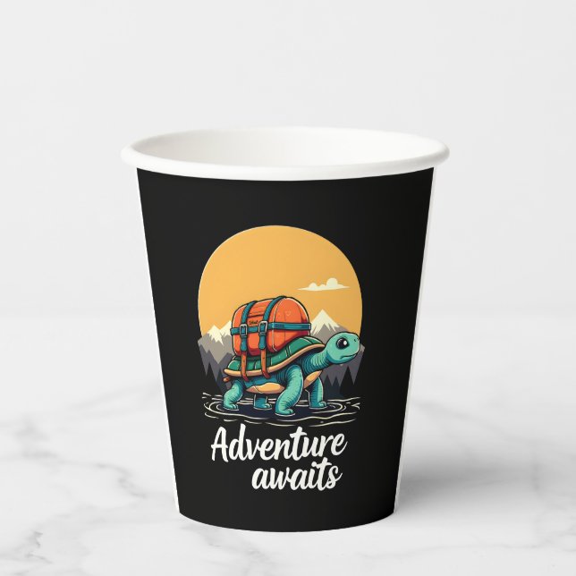 Adventure Awaits is Hiking Adventures is Outdoor A Paper Cups (Front)