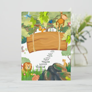 "Adventure Awaits" Jungle Themed for Kids Invitation