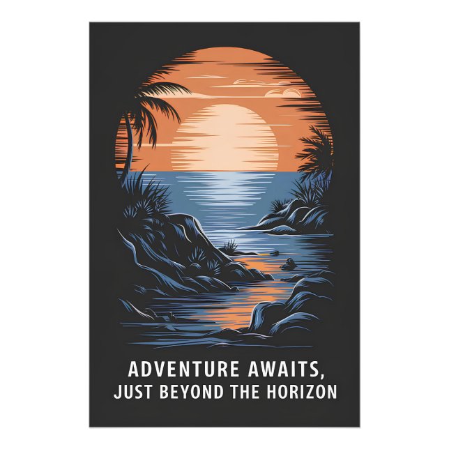 Adventure awaits, just beyond the horizon photo print (Front)