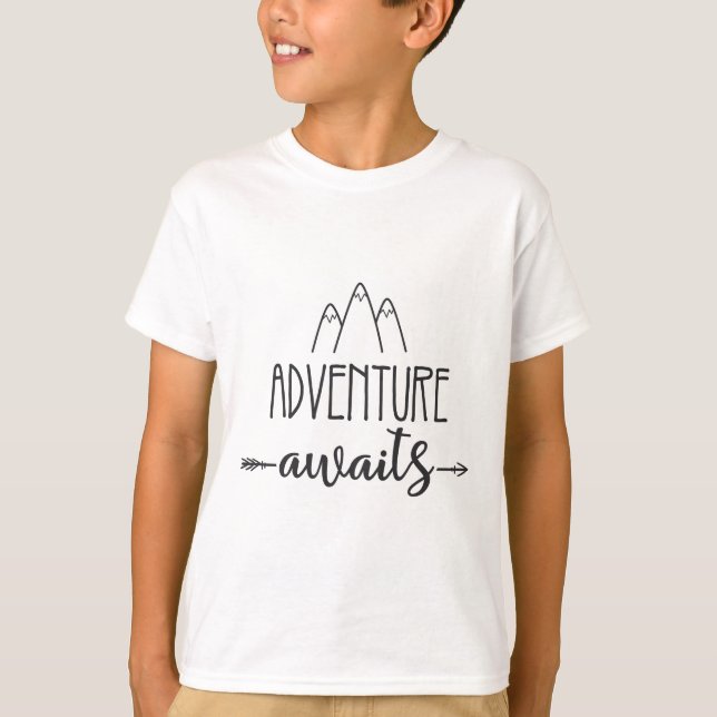 Adventure Awaits Kids T-Shirt (Front)