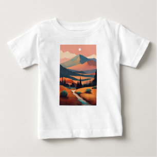 Adventure Awaits: Kids' T-Shirt with Mountain Land