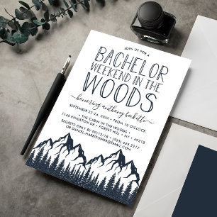Adventure Awaits! Mountain Bachelor Weekend Invitation