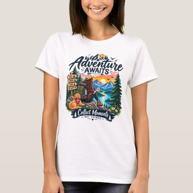 Adventure Awaits Mountain Explorer T-Shirt | Explo (Front)