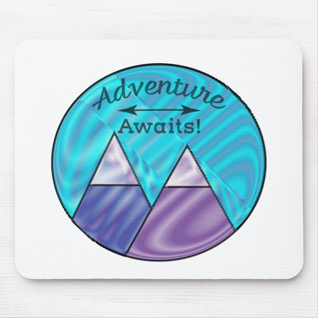 Adventure Awaits Mountain Peaks Mouse Pad (Front)