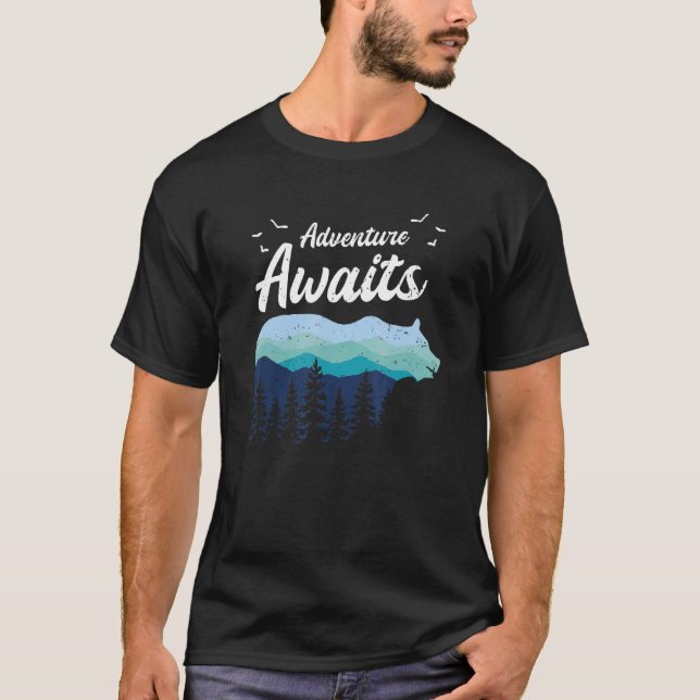 Adventure Awaits Nature Camping Camper Bone Fire 3 T-Shirt (Front)