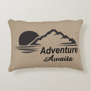 Adventure Awaits Nature Great Outdoors Decorative Cushion