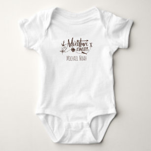 "Adventure Awaits" Nautical Personalised Baby Bodysuit