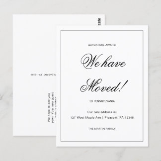 Adventure Awaits New Address Moving Announcement Postcard