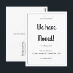 Adventure Awaits New Address Moving Announcement Postcard<br><div class="desc">This simple black and white moving announcement postcard features a classic design with bold script. This minimalist change of address announcement postcard features a framed border and news of your big move. The back of this basic new address announcement postcard features a custom editable message letting people know their new...</div>