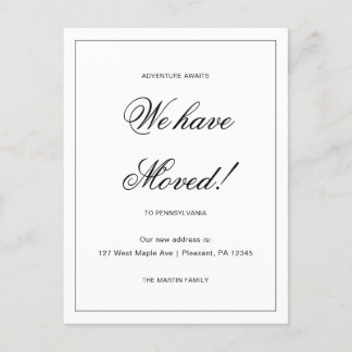 Adventure Awaits New Address Moving Announcement Postcard