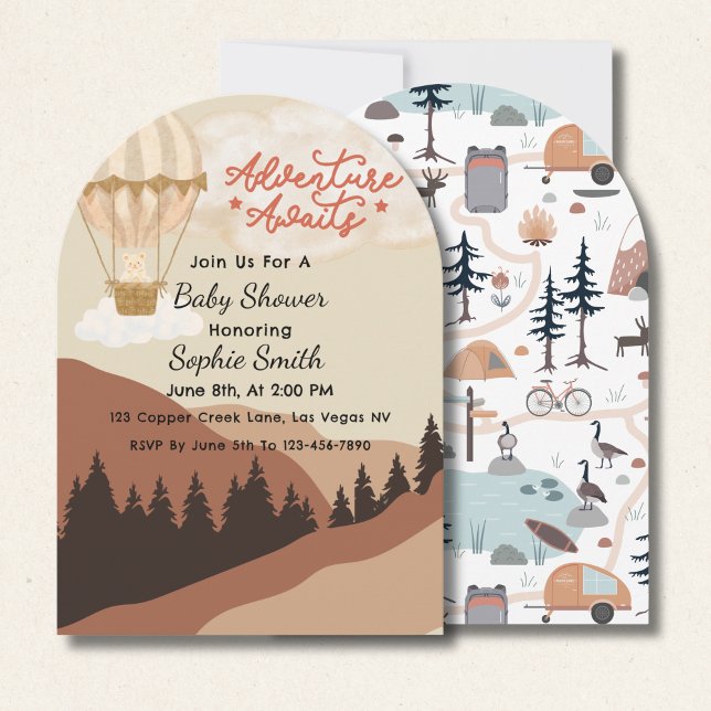 Adventure Awaits, Oh Boy, Earth Tone Mountain Invitation (Creator Uploaded)